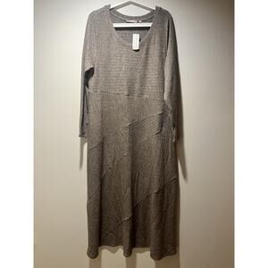 Soft Surroundings New Sweater Maxi Dress Taupe Beige XL